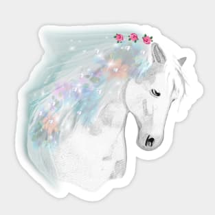 Horse Lovers Majestic White Horse Sticker